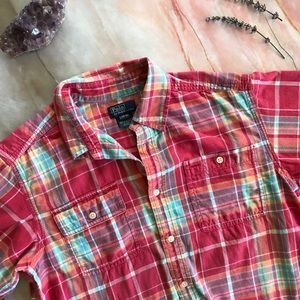 Ralph Lauren short sleeve polo plaid shirt A123